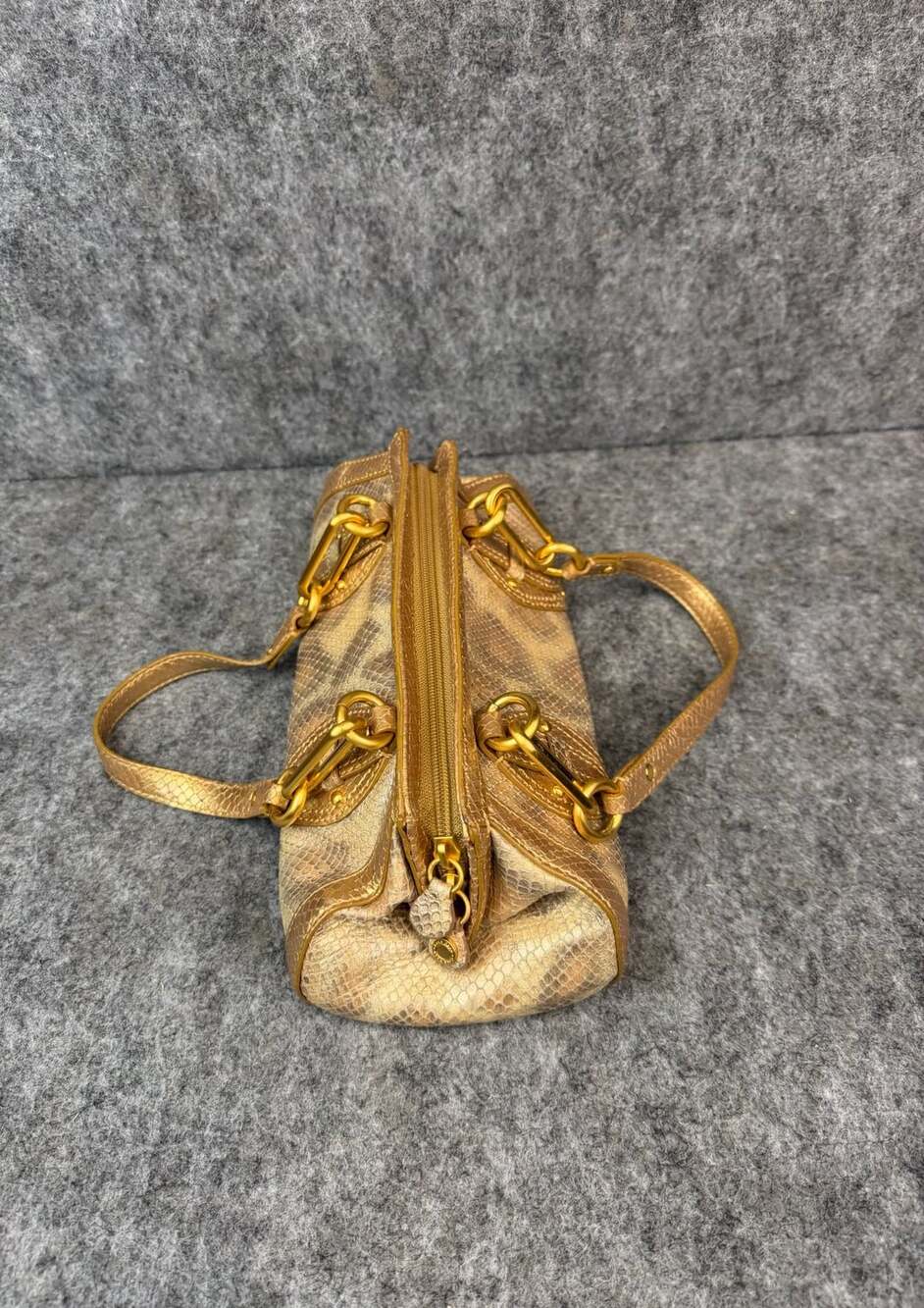 Cole Haan Small Shoulder W/Chain Trinity Python Print Handbag - Picture 2 of 8